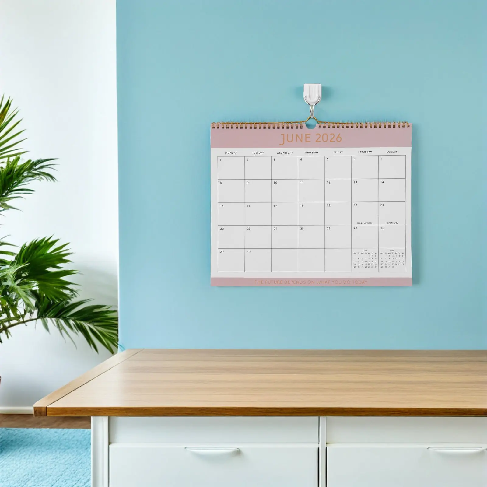 

18 Month Wall Calendar 2026-2027 Large Format Monthly Planner Minimalist Style International Holiday Dates Easy Read Large Font