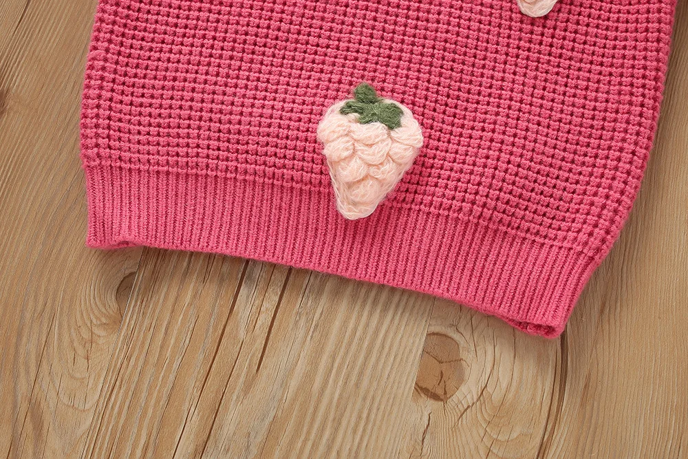 Herbst und Winter neue Mädchen Pullover Set koreanische kurze gestrickte kleine Duft zweiteilige Set Mädchen Baby Vintage Checker Strick-Set – Detail 22