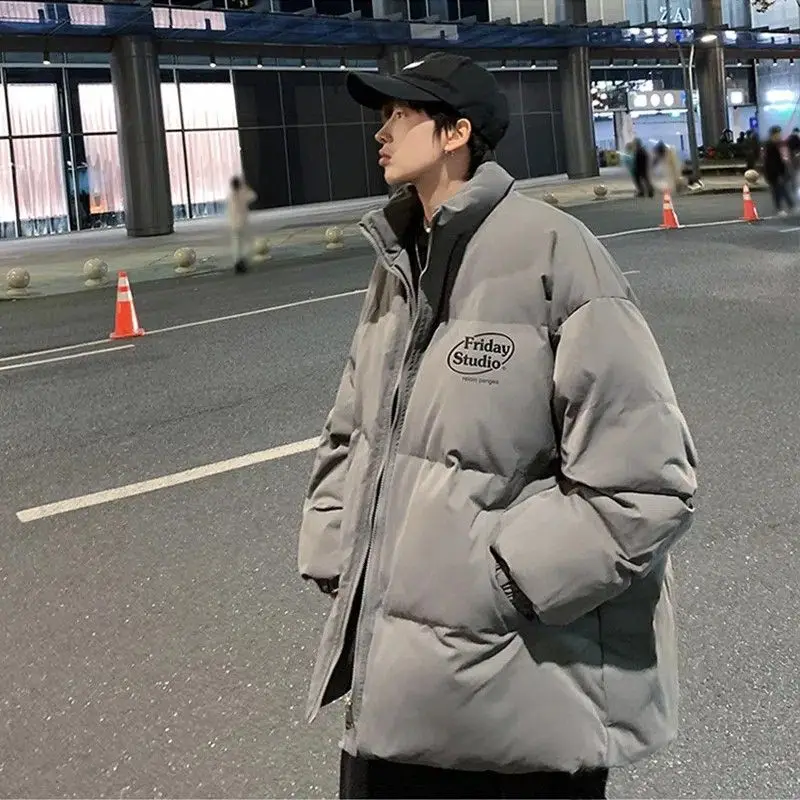 Winter Coats Men Long Sleeve Puffer Jackets Cotton Jacket Parkas Warm Casual Loose Stand Collar Bakery Snowsuit High-quality