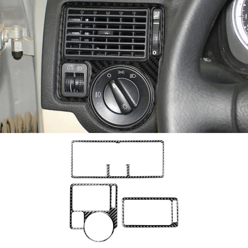 For VW Golf 4 Jetta Bora MK4 R32 GTI 1999-2004 Car Carbon Fiber Dashboard Panel Air Condition Outlet Vent Trim Protective Cover