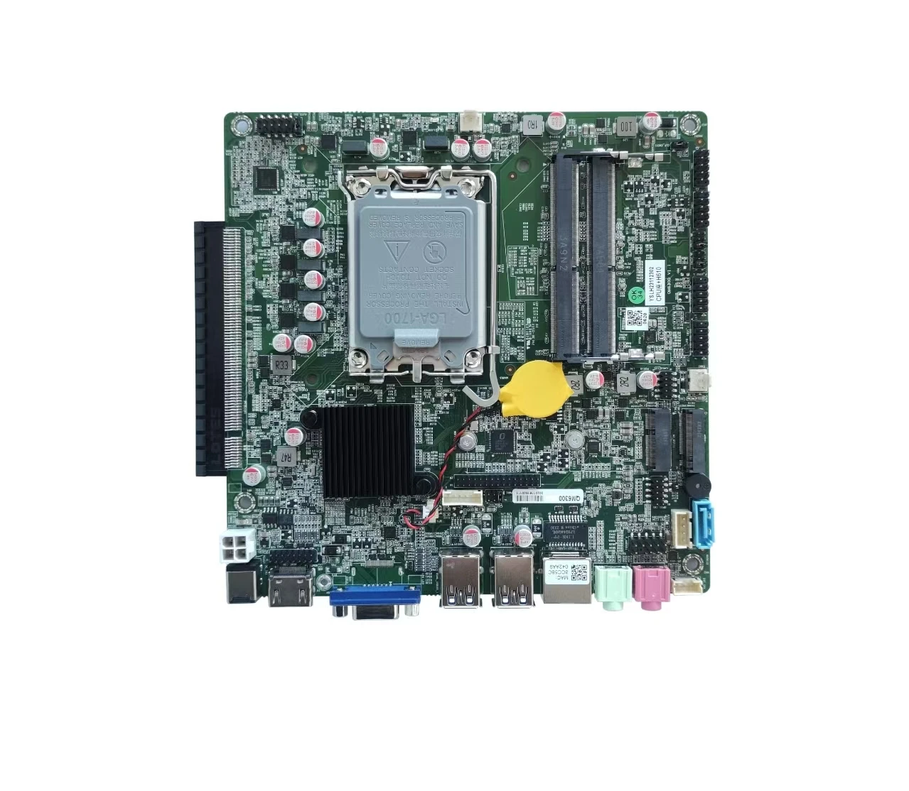 H610 Motherboard Lga 1700 2*DDR LVDS 1/2LAN Mini ITX Motherboard  Support Core 12 13 14gen CPU with M.2 SATA 4k for Pc