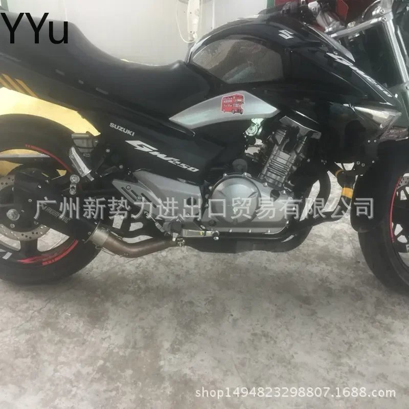 For GW250F Motorcycle Exhaust Pipe Full Tail Section Modified Two In One Muffler Accessories For Suzuki GW250 Sport Bike