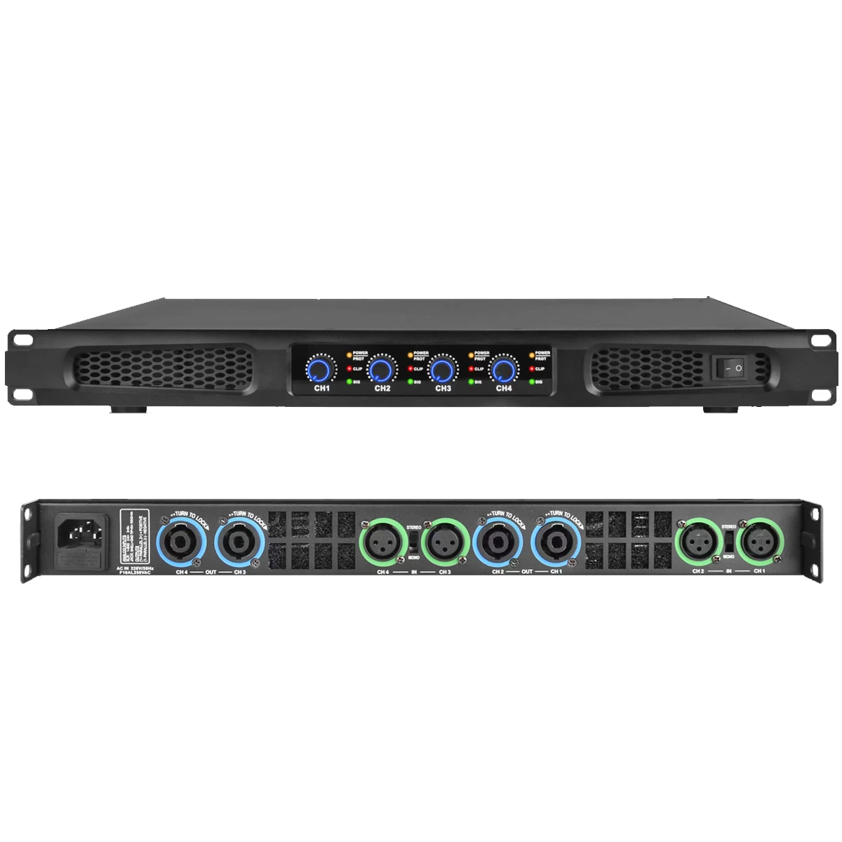 

High-Tech 5200W 4 Channel Class D Digital Power Amplifier 5200 Watts PEAK Output 4x1300W AMP