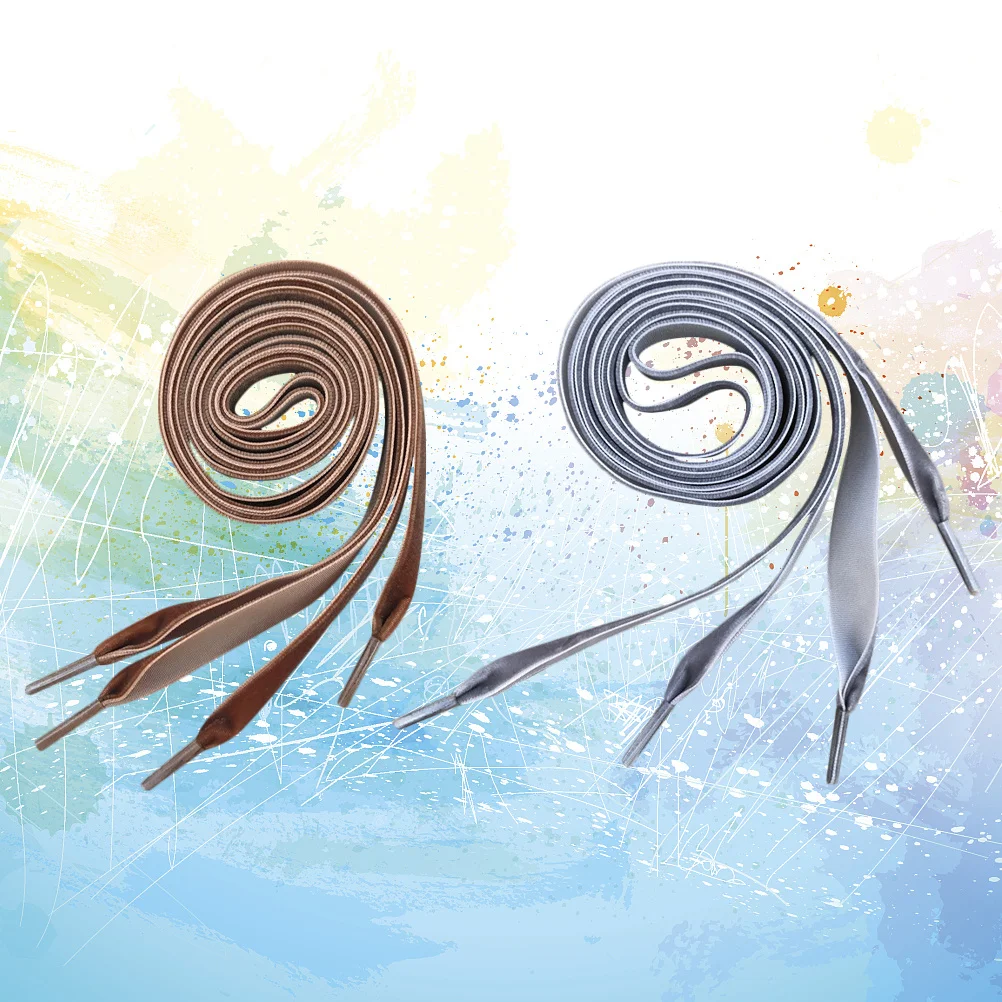 

2Pairs Wide Flat Shoelaces 1.6cm Heavy Duty Shoe Laces for Sneakers Boots Brighten Shoes with Fine Workmanship Brown