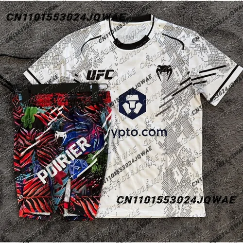 UFC Top Fighters Dustin Poirier combate evento camiseta pantalones cortos hombres transpirable Jersey lucha correr conjunto absorbente de sudor