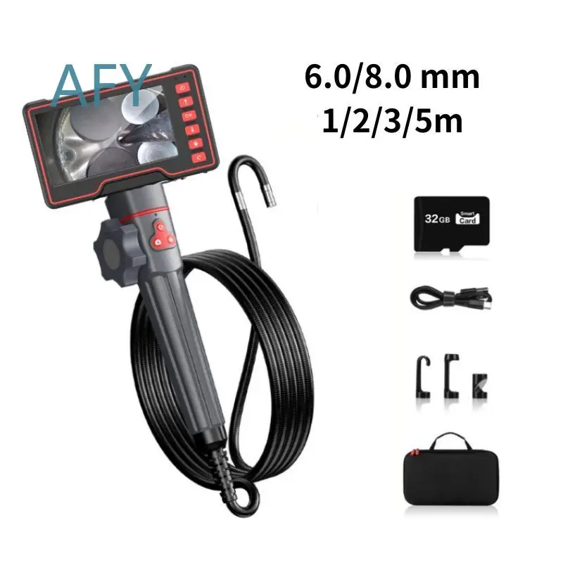 HD 1080P Steering Endoscope Camera 5m 3m 1m Flexible Borescope for Car Engine Sewer Pipe Inspection Industrial Inspection