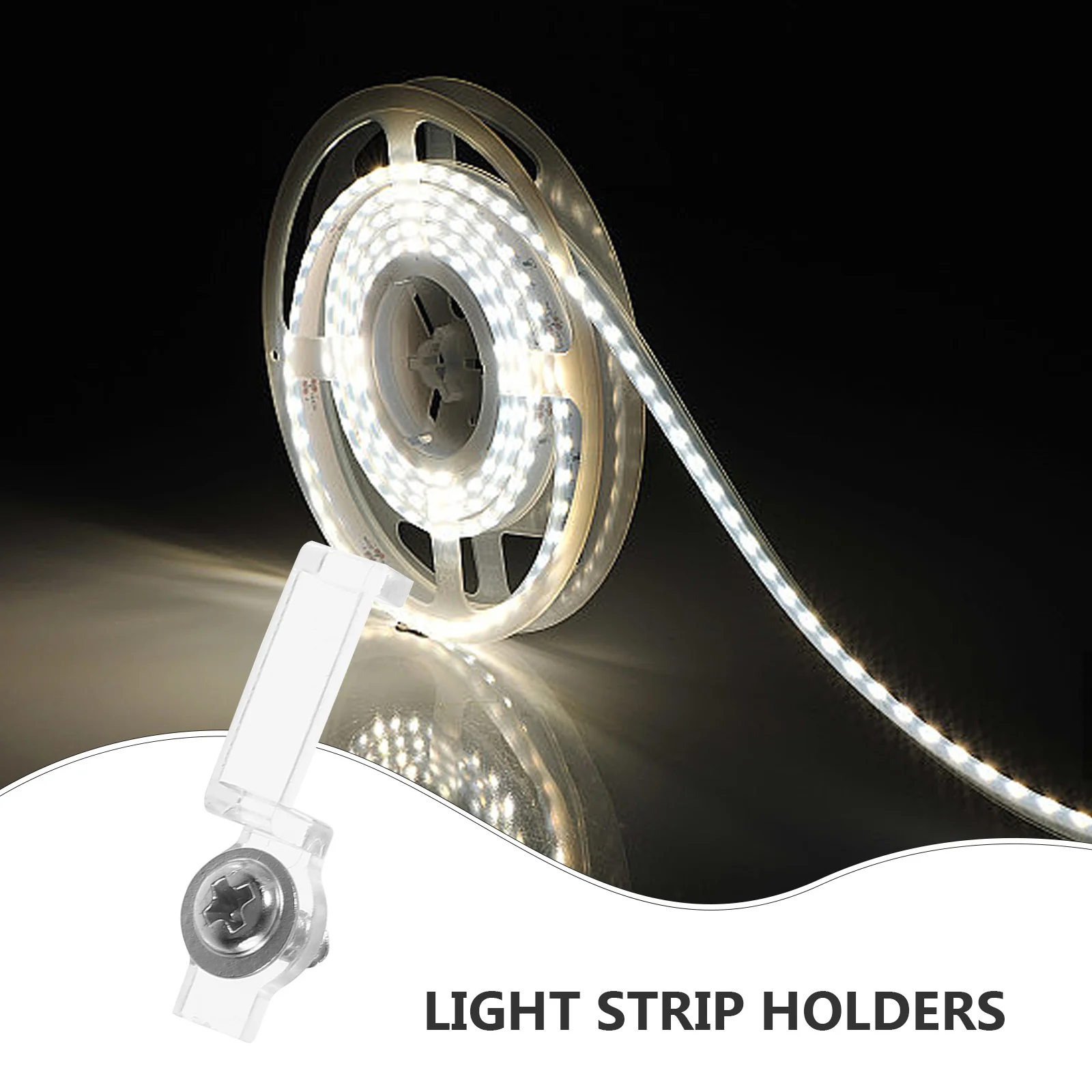

100Pcs LED Light Clip 10Mm Strip Mounting Bracket One Side Fixing Clip Easy Install Lighting Holder LED Light Clips