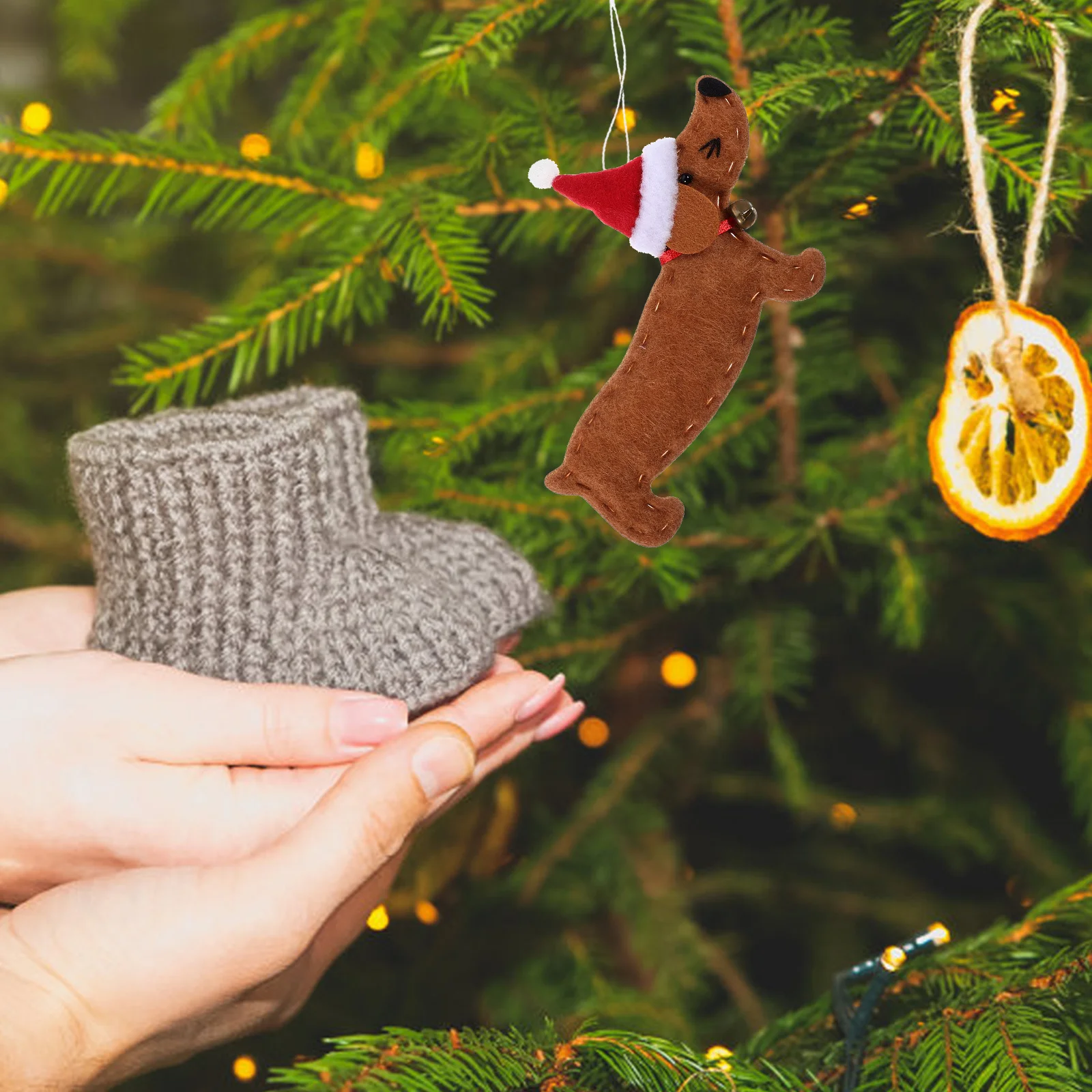 

4pcs Dachshund Dog Hanging Ornament Premium Christmas Tree Pendant Creative Wall Decor For Holiday Party Decoration