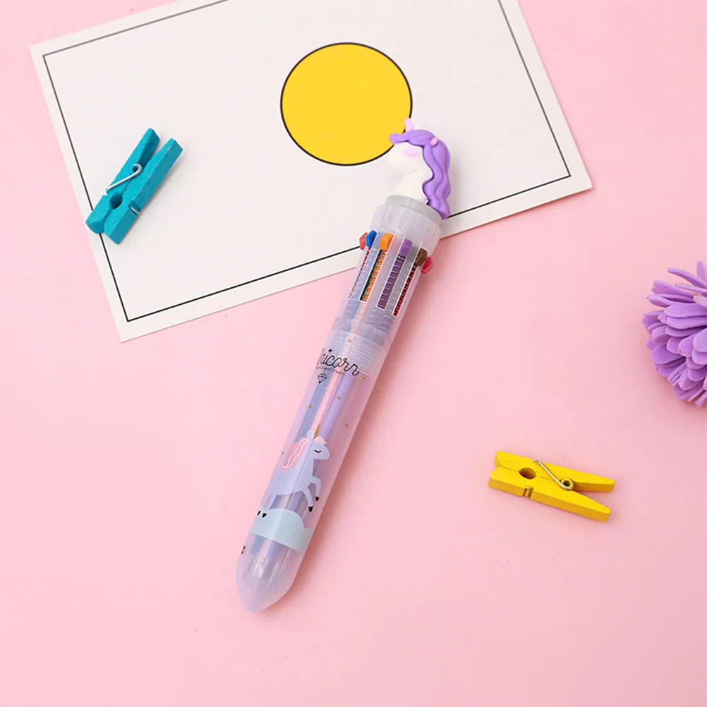 

4Pcs Ballpoint Pens Multicolor Multicolored Cartoon Design Smooth Writing Pens for Daily Notes Journals Scrapbooking