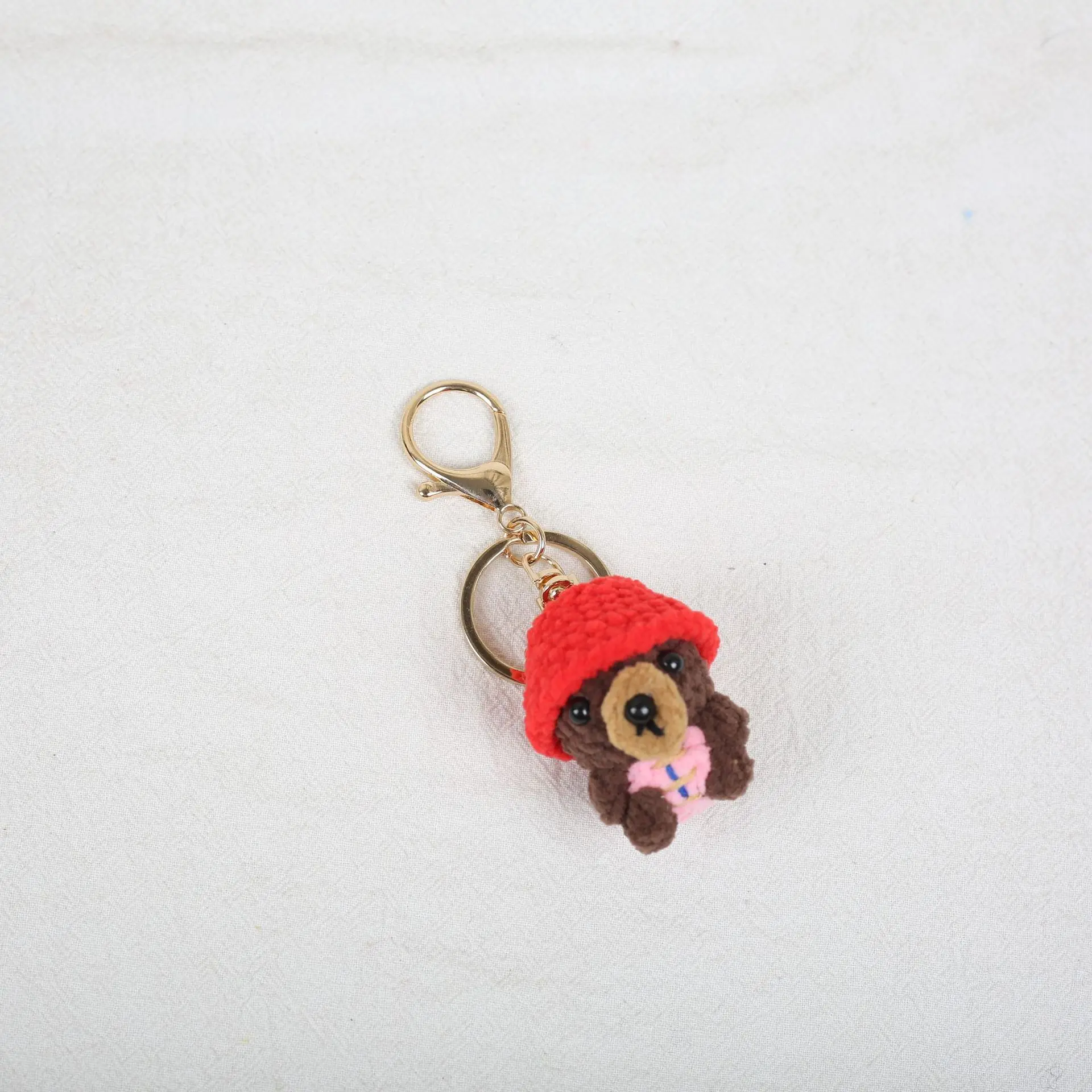 Niedlicher Gehäkelter Mini-Bären-Anhänger Handgefertigter Gewebter Tier-Schlüsselanhänger Gestrickter Bären-Anhänger Geschenk für Paare – Detail 5
