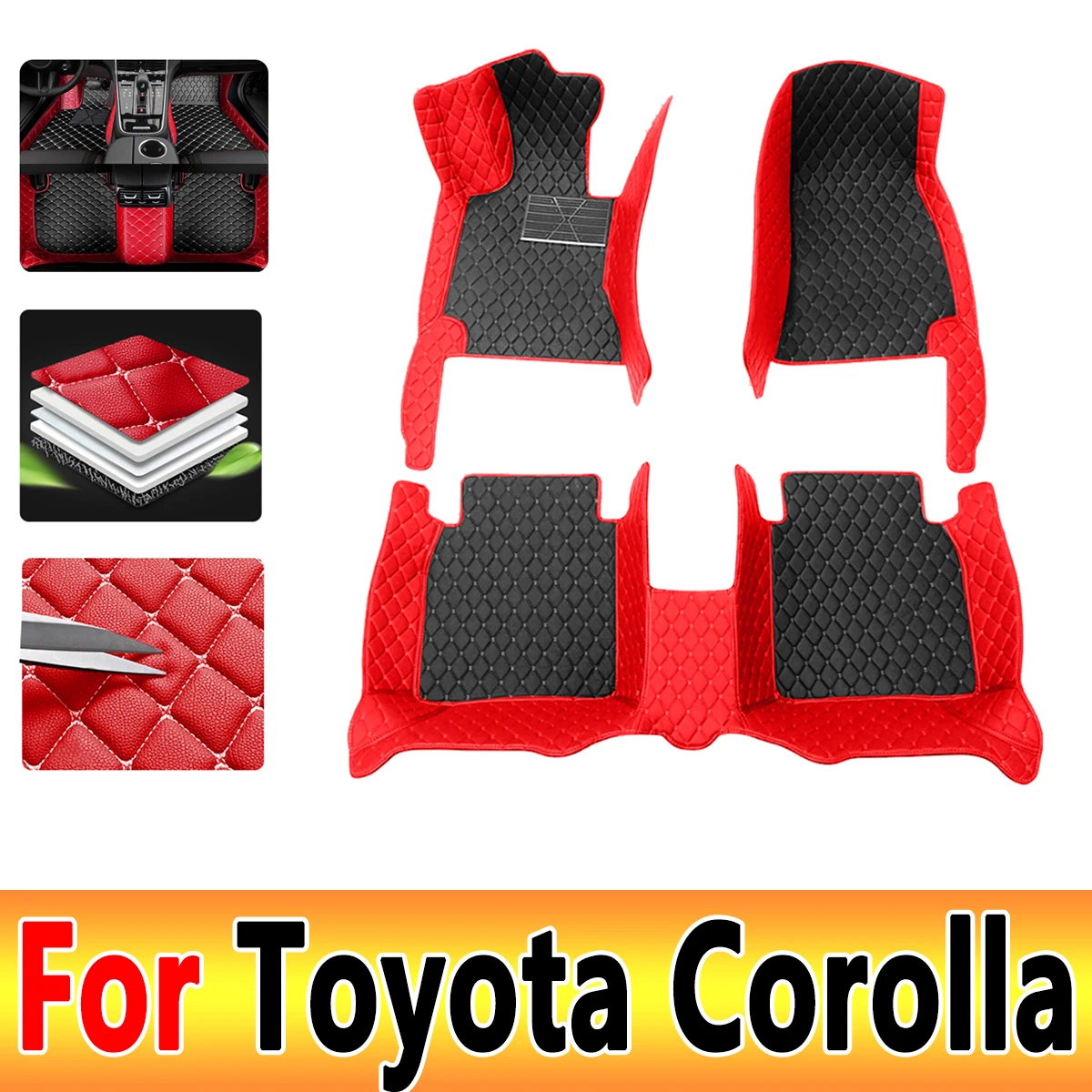 Car Floor Mats For Toyota Corolla 9th Gen. 2000 2001 2002 2003 2004 2005 2006 Auto Foot Pads Interior Accessories