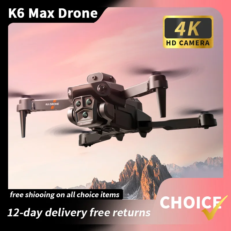 

K6 MAX Drone Obstacle Avoidance 4K HD ESC Electronic Anti-shake Tripple Wide Angle Cameras Optical Flow Position Foldable Drone