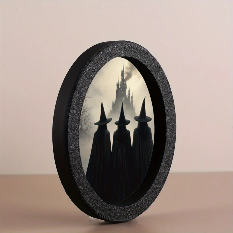 Gothic Oval Frame: Pilgrimage of Witches to the Enchanted Castle