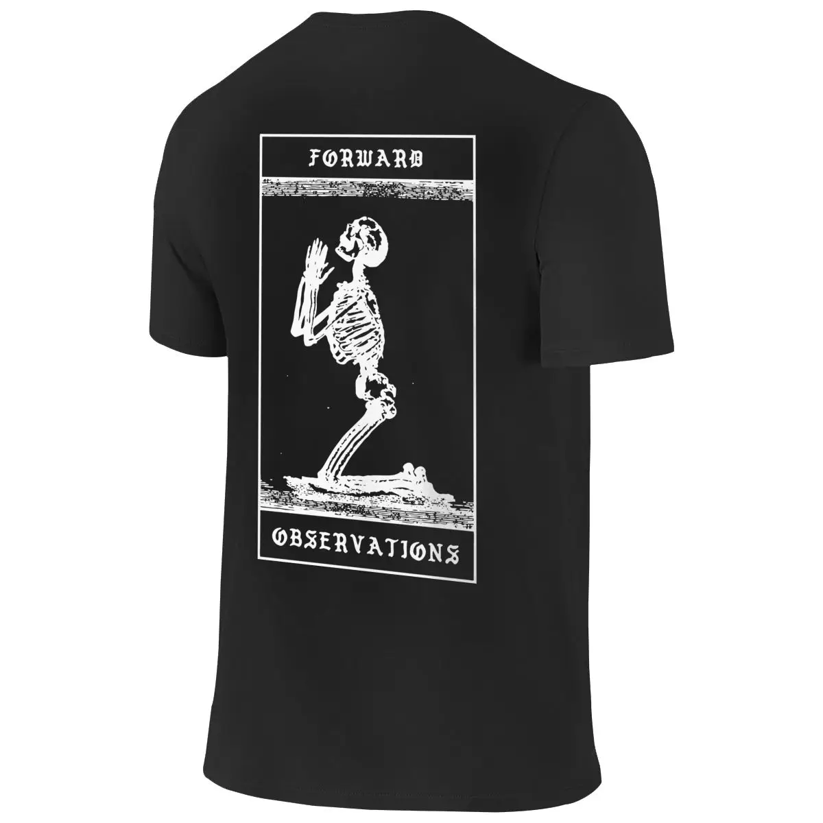 Vintage Forward Observations Group Men T Shirt Front Back Two Sides Praying Skeleton Tee Short Sleeve T-Shirts Cotton