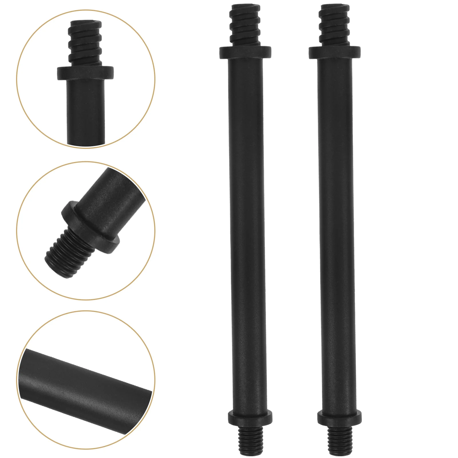 2 Pcs Toilet Brush Plastic Rod Pole Attachments Connector for Brushes Head Parts Supplies