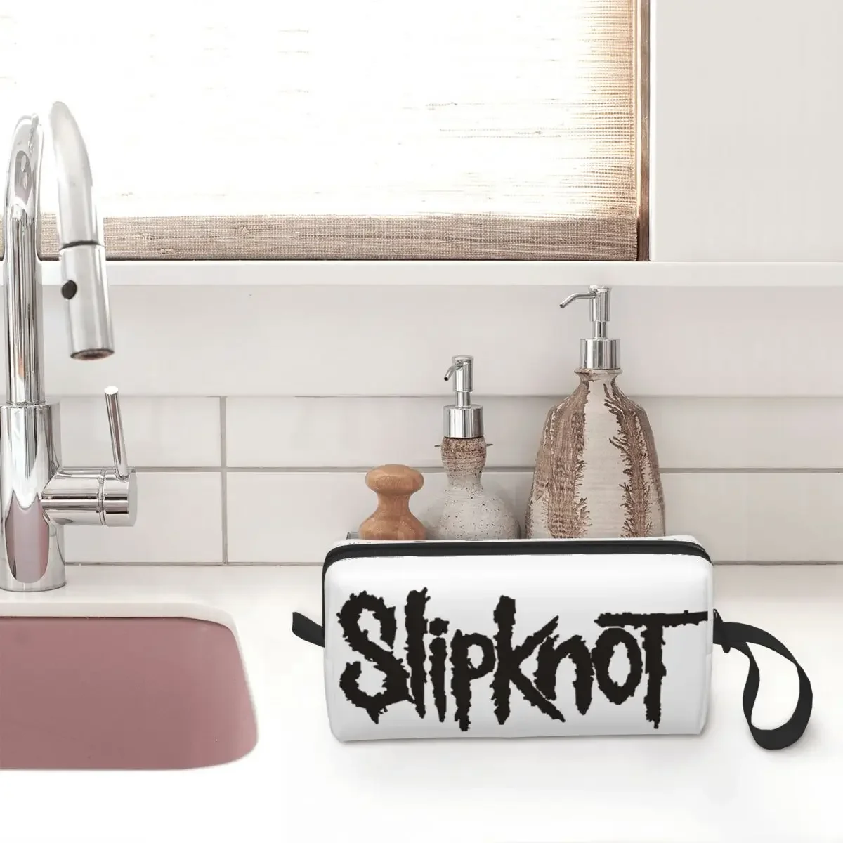 Travel Rock Music Slipknots Toiletry Bag Kawaii Heavy Metal Cosmetic Makeup Organizer for Women Beauty Storage Dopp Kit Box