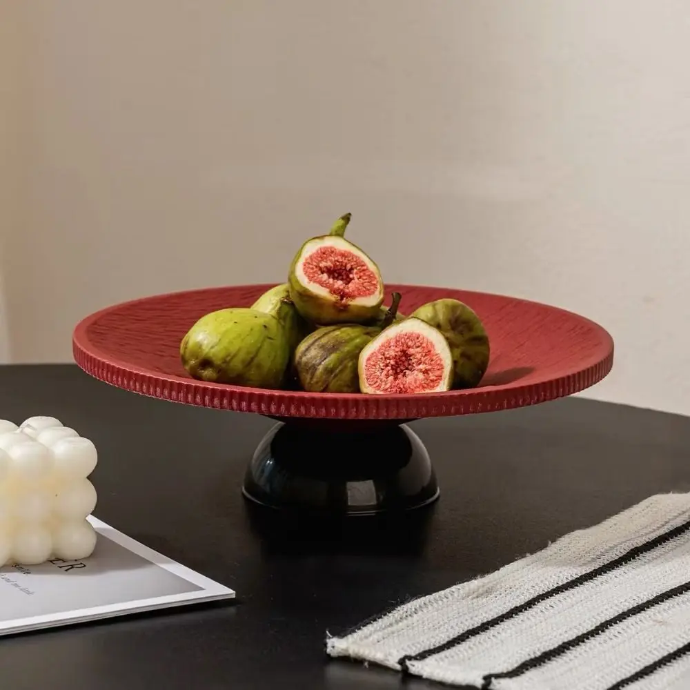 

Plastic High-legged Fruit Plate Draining Anti-slip Snack Serving Tray Exquisite Large Capacity Candy Plates for Kitchen
