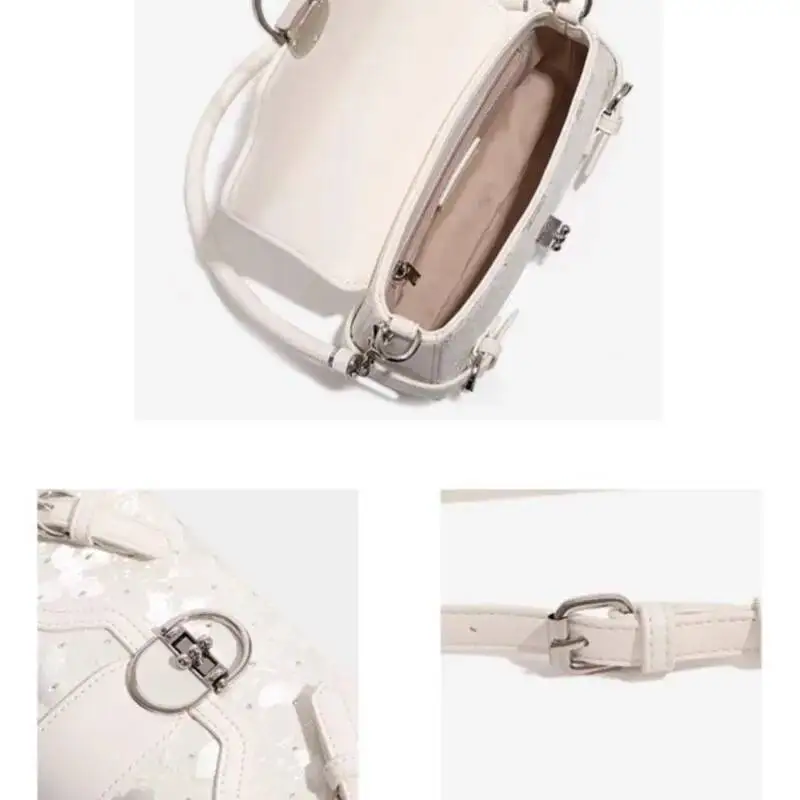 Bloom Fairycore Aesthetic White Shoulder Bags Purse Women Hot Girls Butterfly Print Y2k Handbag Female Haruku Underarm Bag