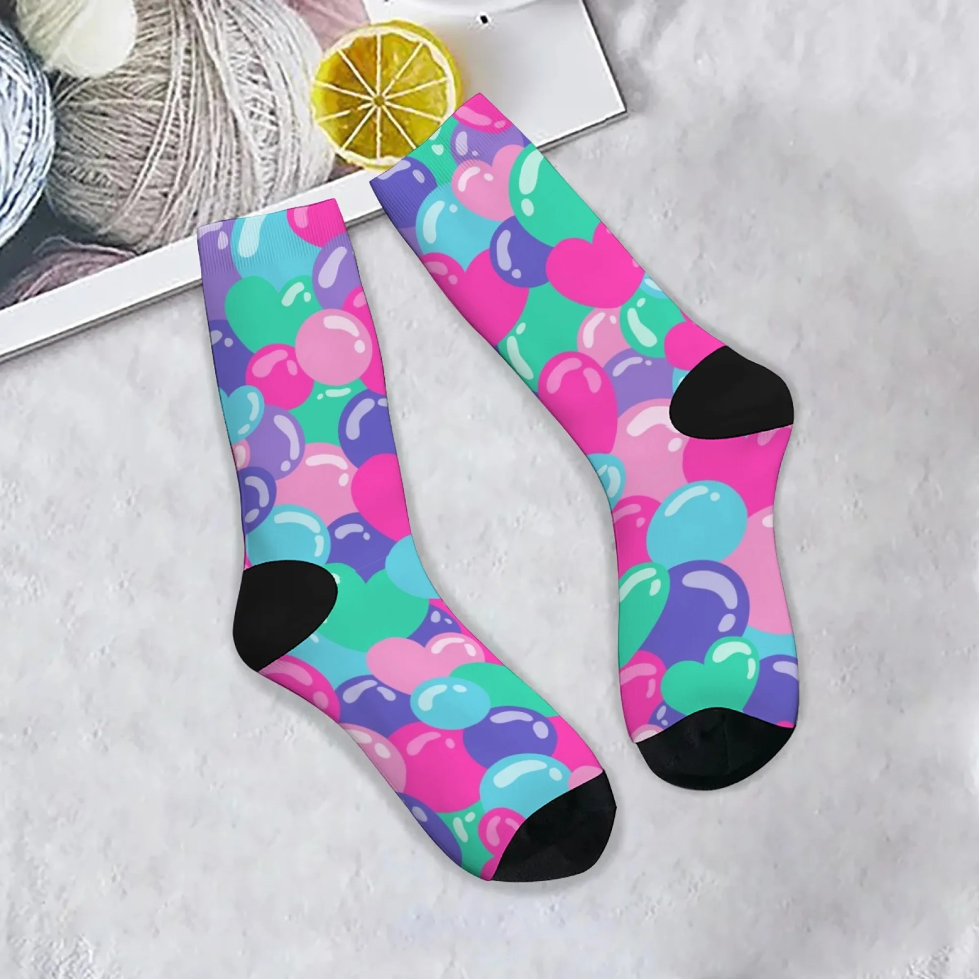 Love Bubble Style Print Socks Novelty Harajuku Retro Funny Street Hip-Hop Print Compression Socks Unisex Party Holiday Gift