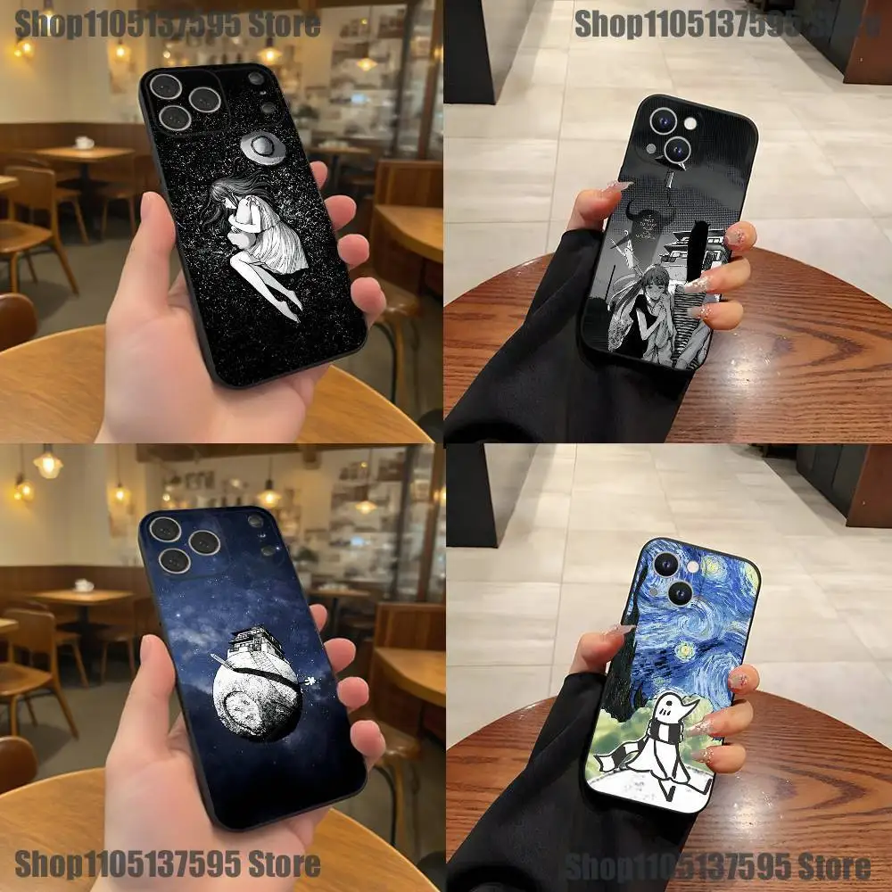 

G-Goodnight P-Punpun Phone Case For iPhone 17,16,15,14,13,12,11,Pro,XS,Max,XR,Plus,E,SE4,Mini Black Soft Cover