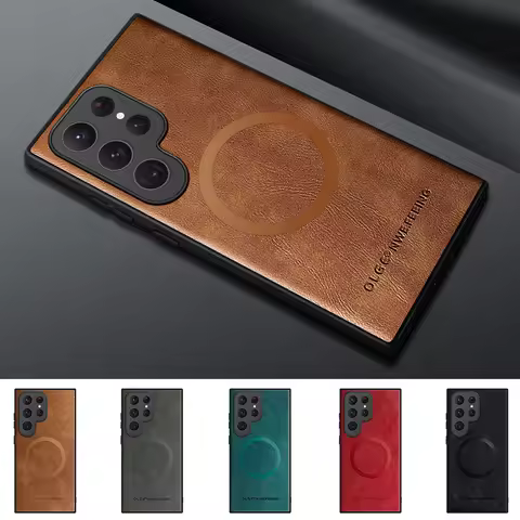 Luxury Case For Samsung Galaxy S24 S23 S22 Ultra Case Leather Silicone Cover For Samsung Galaxy S20 Plus S21 FE Phone Case S25