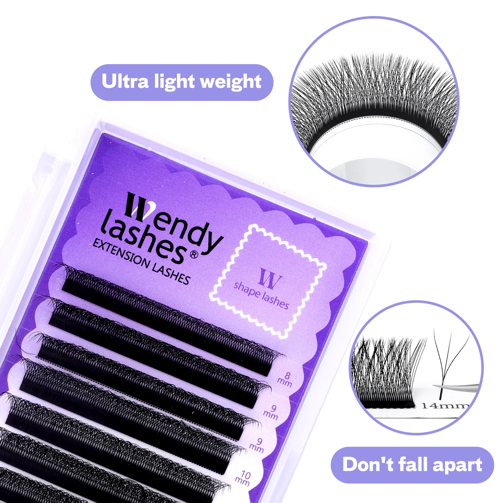 

Wendy Lashes 3D W Shape EyeLash Extension Premade Volume Fan High Quality Fake Eyelashes Supplies Natural Look Handmade Lash