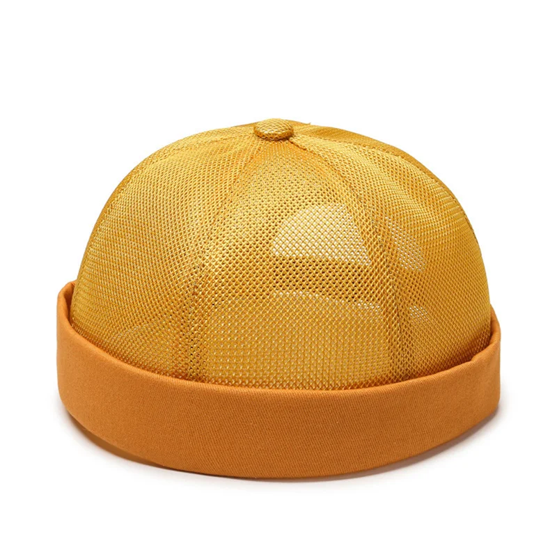 Simple American Retro No Brim No Brim Watermelon round Cap Pure Mesh Hat Breathability Men Women Hip Hop Hat