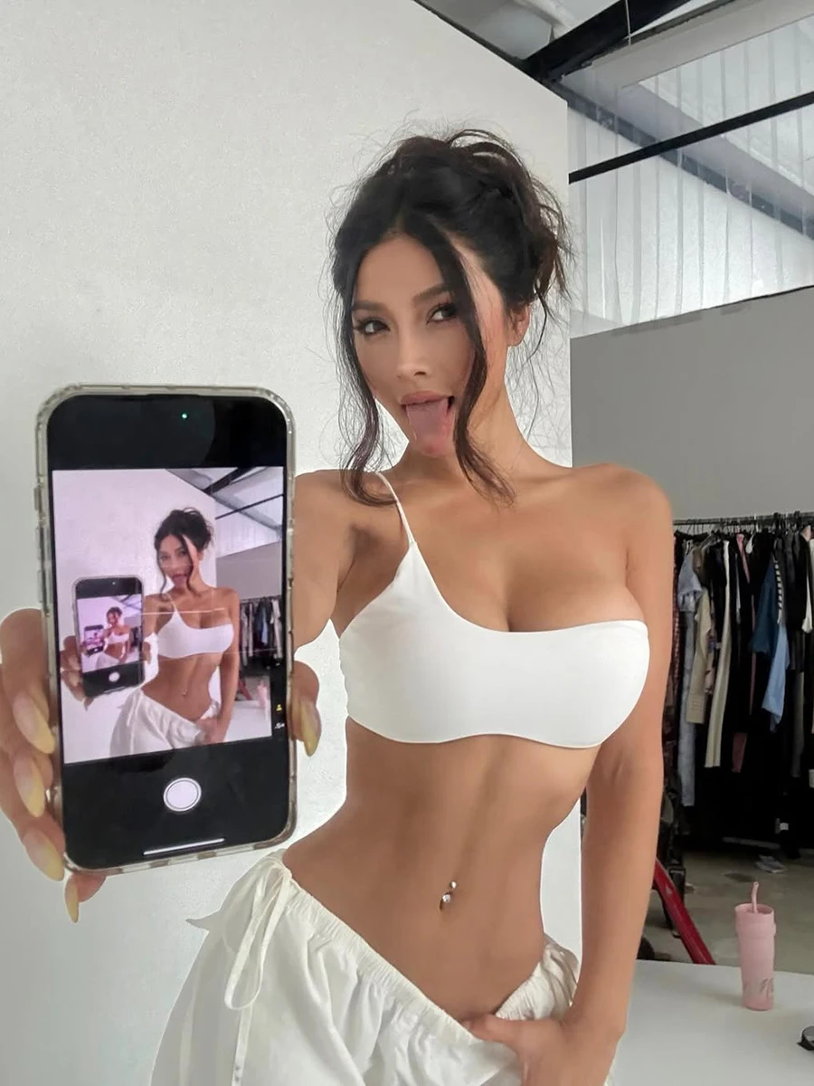 Sexy Street Sle Kleur Enkele Band Strakke Crop Top Dames Vest Strapl Bandage Tank Top Pendelen Sle ort Le...