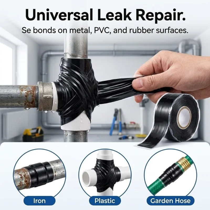 Self-Fusing Silicone Repair Tape Waterproof Leak Sealing Tape High Temp Resistance for Pipe Hose Car Radiator Emergency