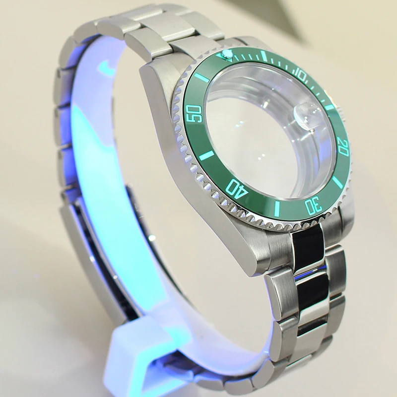 

Корпус часов SUB 40 мм, светящийся безель C3, сапфировое стекло, для NH35, NH36, NH34, NH38, Miyota 8215, Eta 2824, детали браслета из нержавеющей стали