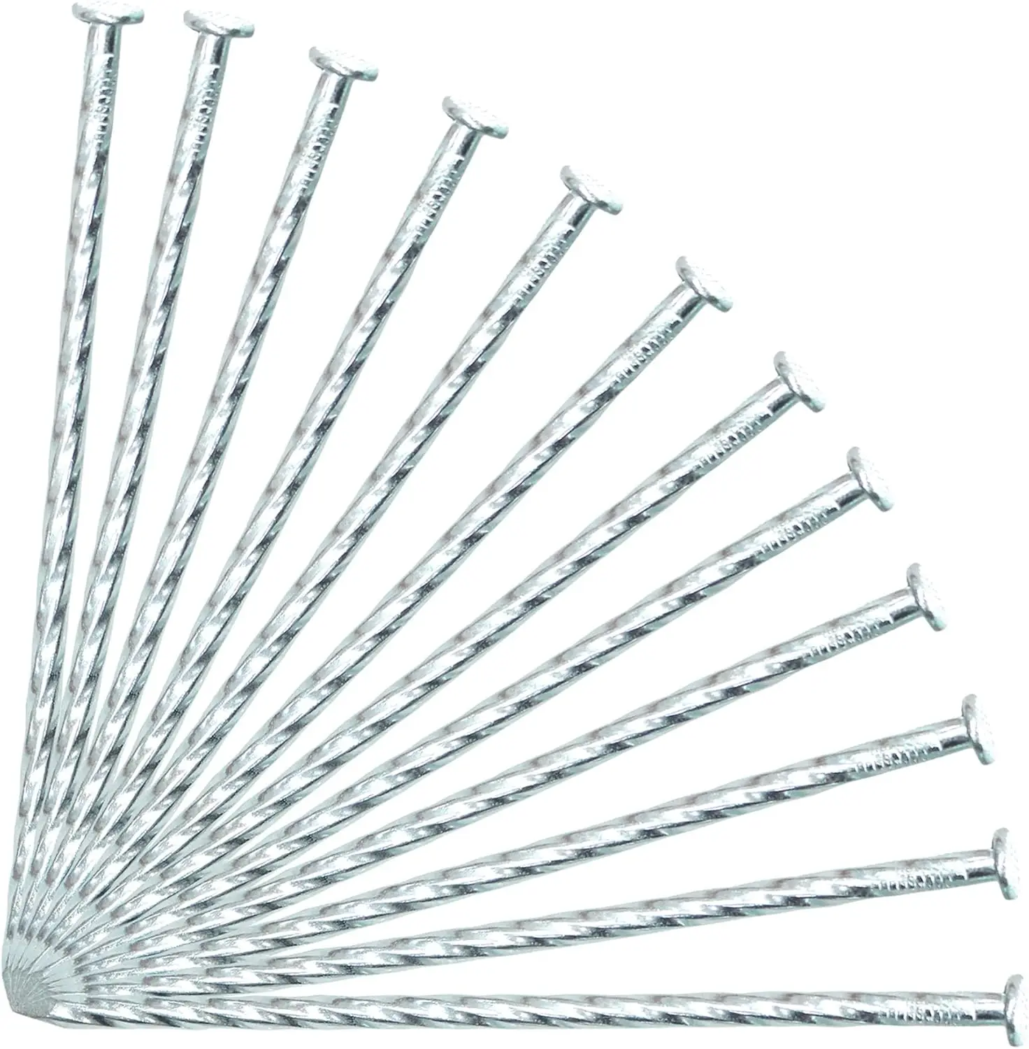 

50/100/150 Pack 6" Solid Galvanized Non-Rust Metal Garden Stakes Spiral Landscape Edging Anchors for Paver Edging, Gardening, Ho