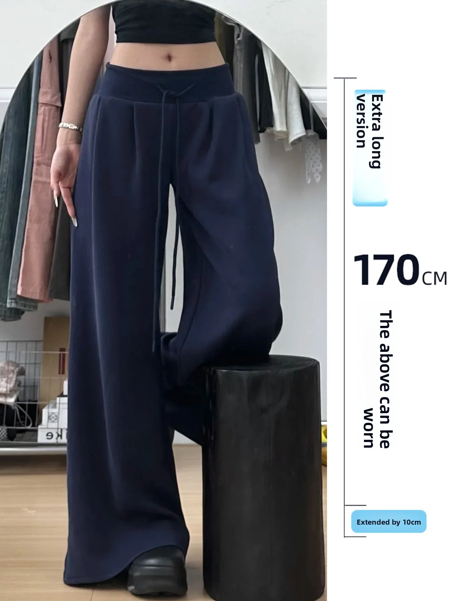 

Женские широкие брюки с высокой талией, свободного кроя, прямые, в пол, с завязками, осенние повседневные штаны