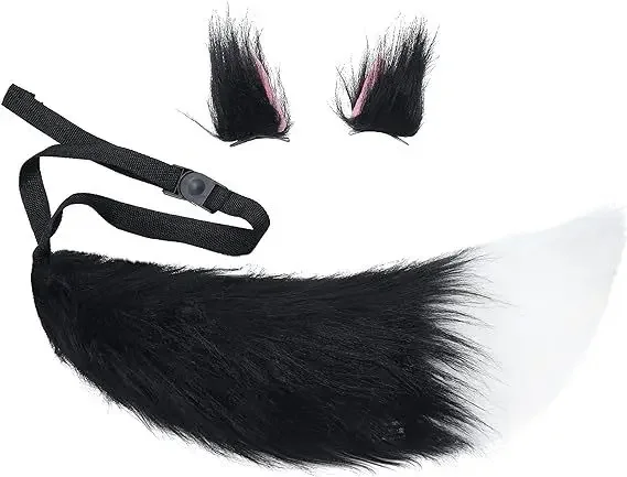 Femmes filles enfants adulte fausse fourrure chat renard loup queue en fourrure et pince oreilles pour Halloween fête Costume accessoires Cosplay accessoire
