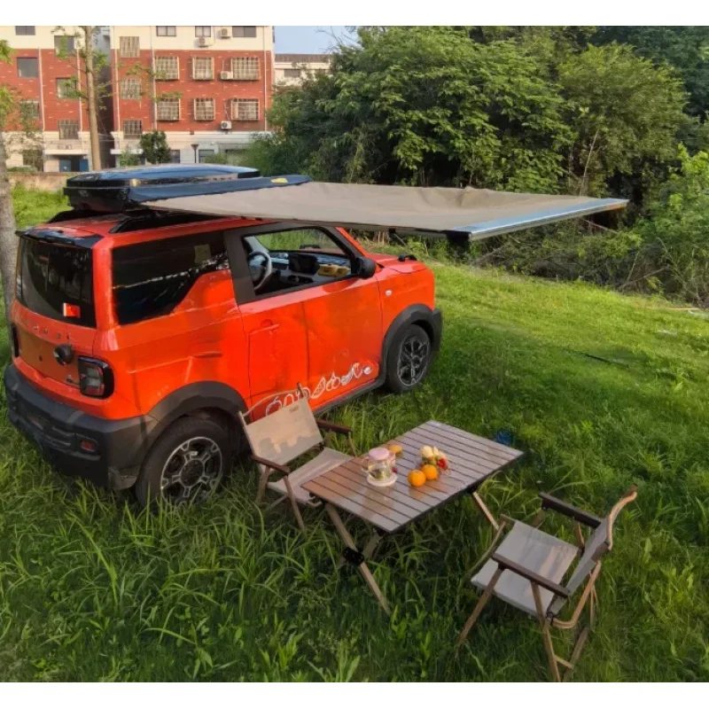 

Car side freestanding motorized awning with remote control