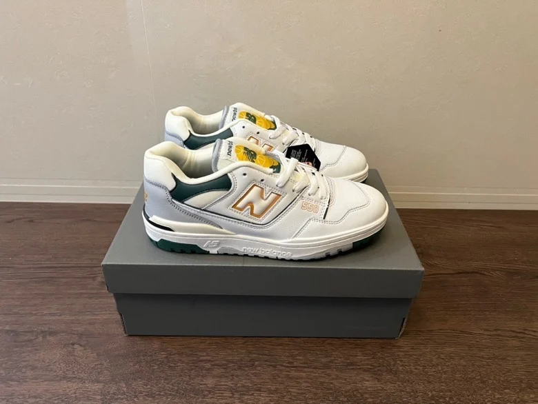 NewBalance 남녀공용 550 스케이트보드 신발, 크로스 컨트리 경량 쿠션, 로우탑 워킹 가죽 스웨이드 스니커즈, NB550