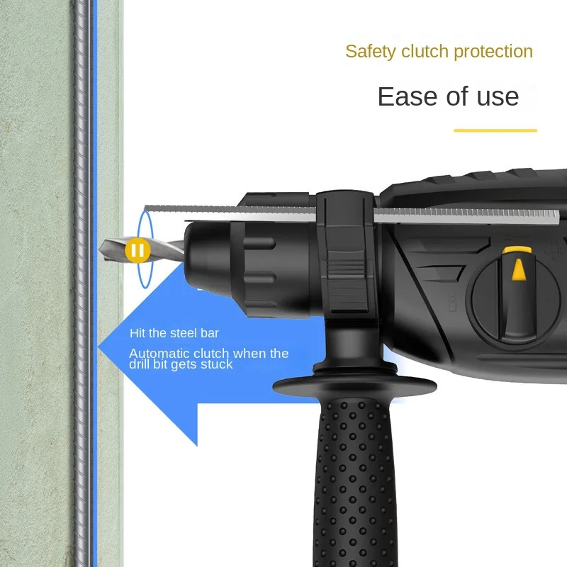 Deli 800W Light Electric Hammer Impact Drill Household Drill Hand Electric Hammer Drill Electric Screwdriver DL-DC26-W2