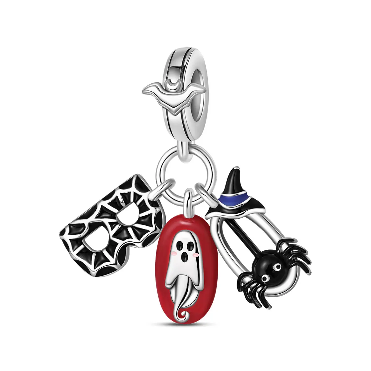 Original S925 Silber Überzogene Halloween Scare Drei Stück Anhänger Set Charms Perlen Fit DIY Armband Mode Frauen Schmuck Geschenke