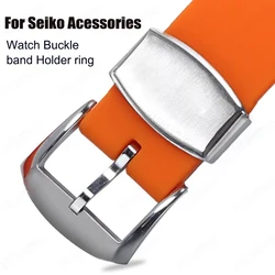 Watch Buckle for For Seiko Watch Strap Loop Holder 18mm 20mm 316L Stainless Steel Ring Button Watchband Clasp Metal Acessories