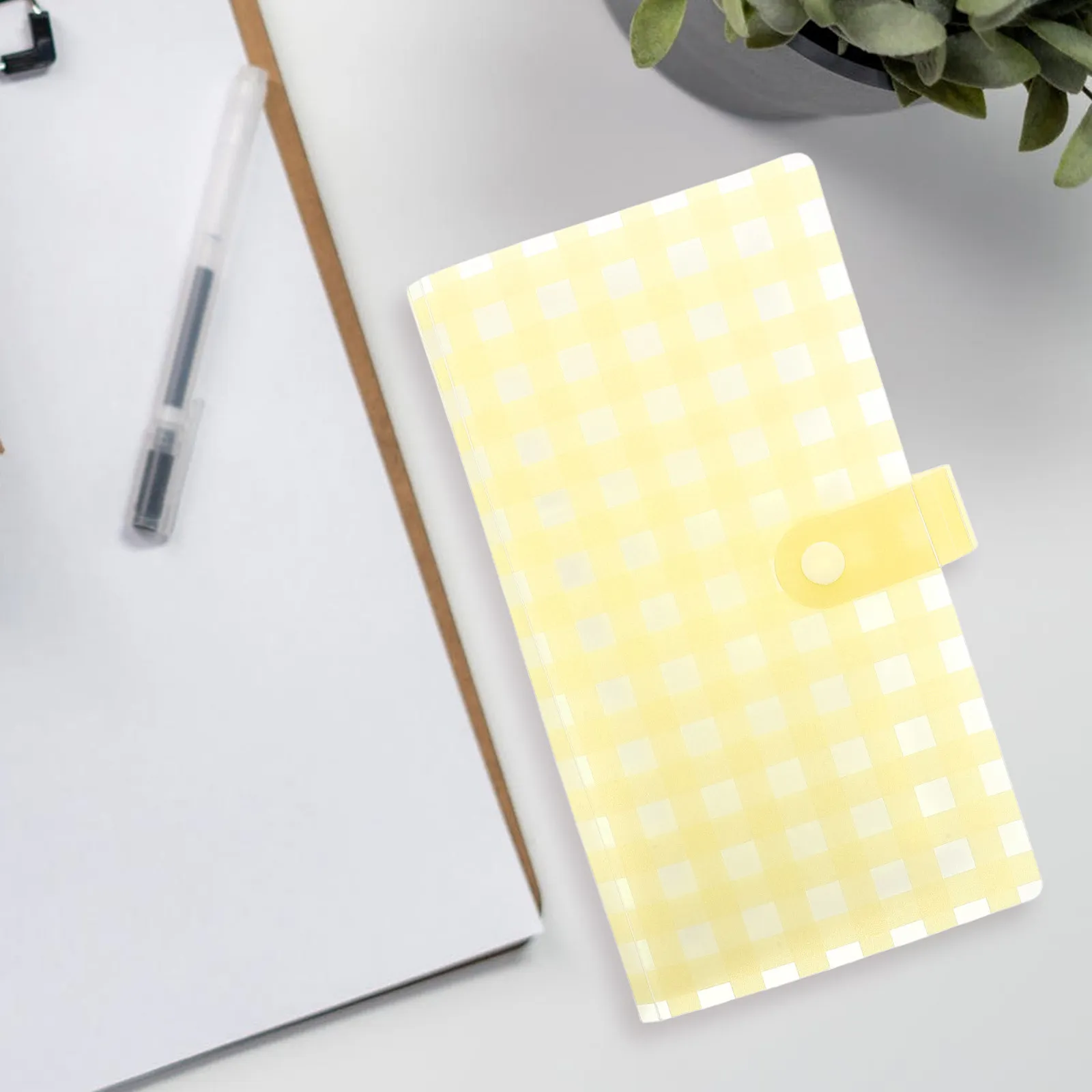 Frosted 240 Album with Charming Cartoon Grid Pattern Portable Photo Business Card Organizer Compact Travel Office