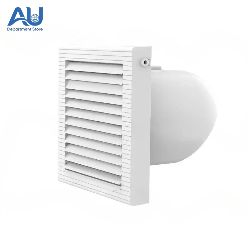 8 Inch Ductless Bathroom Exhaust Fan, 150mm Wall Mounted Ventilation Fan with Auto Shutters, Quiet Air Extractor for Home