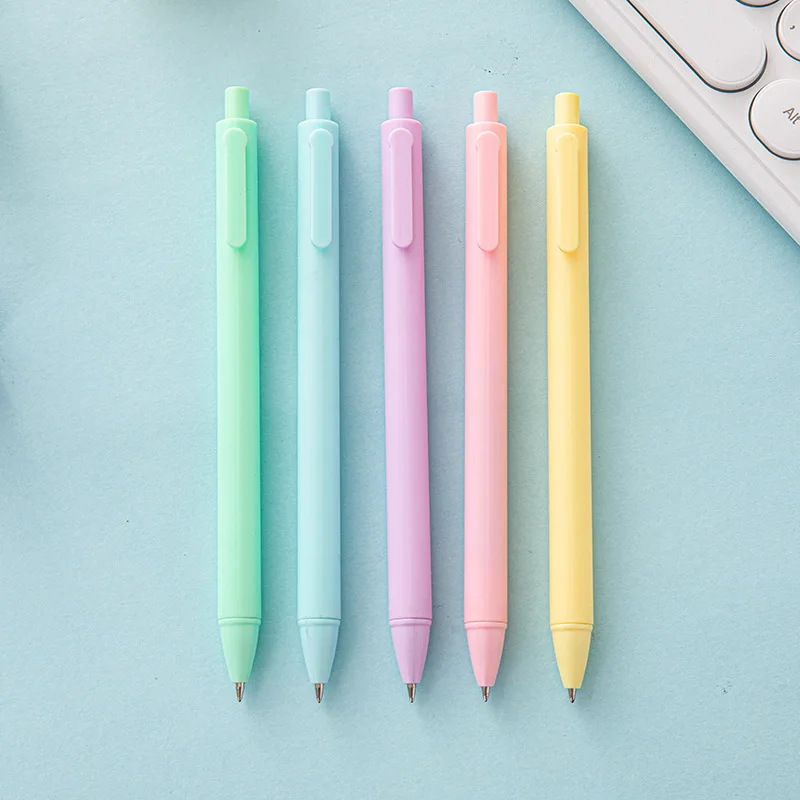 Set of 5 Cute Ballpoint Pens, Korean and Japanese School Office Stationery, Kawaii Neutral Pens for Business and Office Use image 4