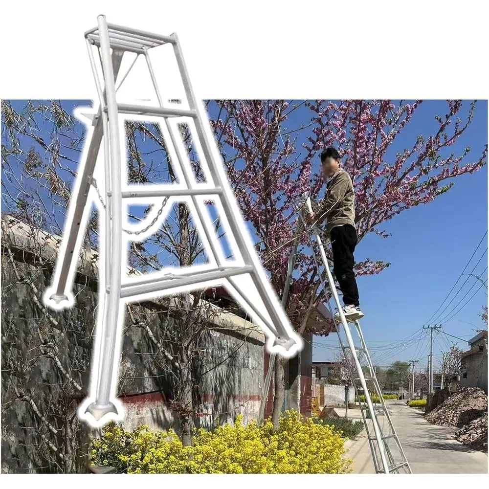 

Складная лестница с регулируемой высотой для обрезки живой изгороди, прочная садовая лестница с широким ступеньком, идеально подходит для садовников и пейзажа Pr