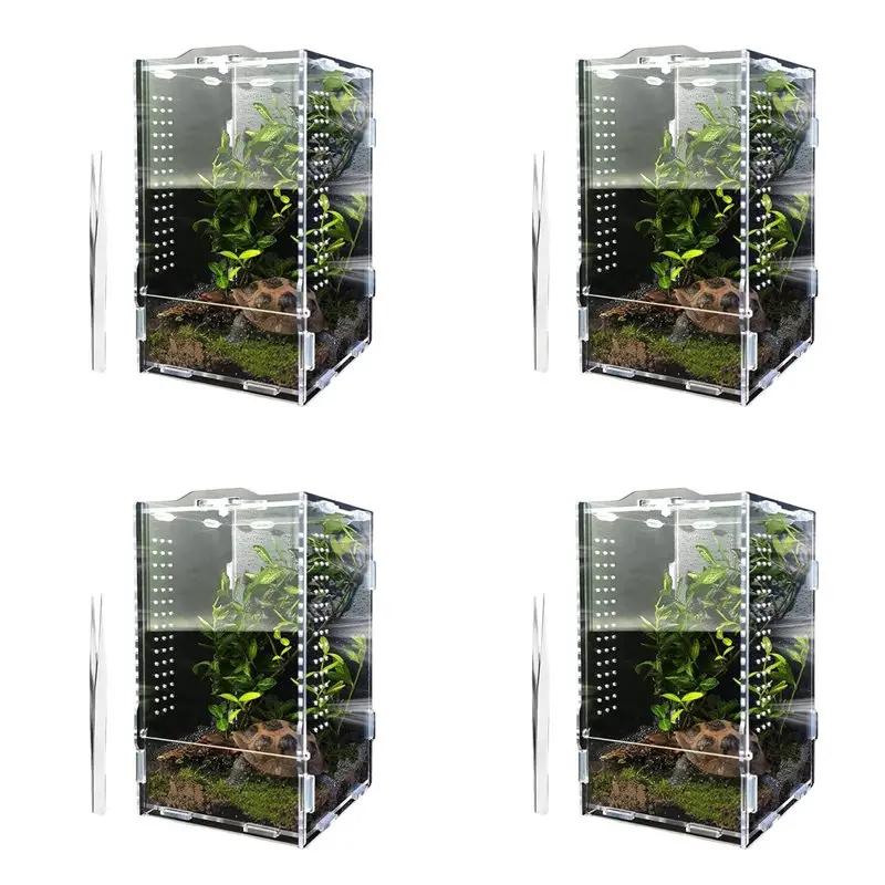 

Террариум ABJN-4X для прыгающих пауков, большой акриловый террариум для тарантулов, аксессуары для прыгающих пауков, террариум для рептилий