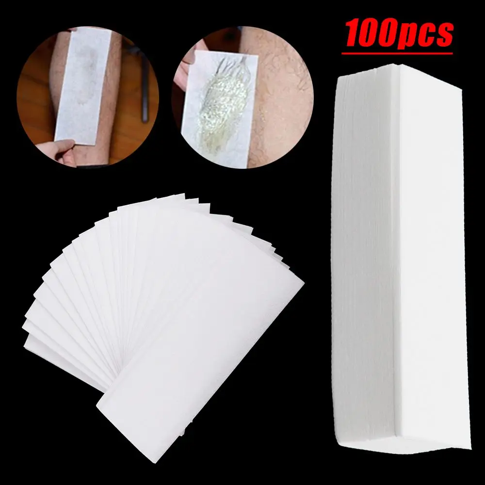 100Pcs/set Disposable Body Cloth Wax Remover Smooth Non-Woven Hair Removal Paper Waxing Strips Depilatory