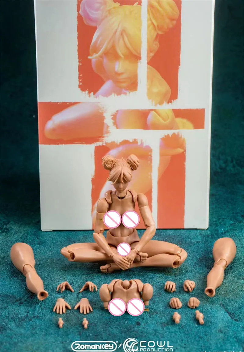 Original Romankey X COWL 1/12 Figure Flexible Girl Joint Body 15.8cm Female Soldier Action Model 6"Doll with Head