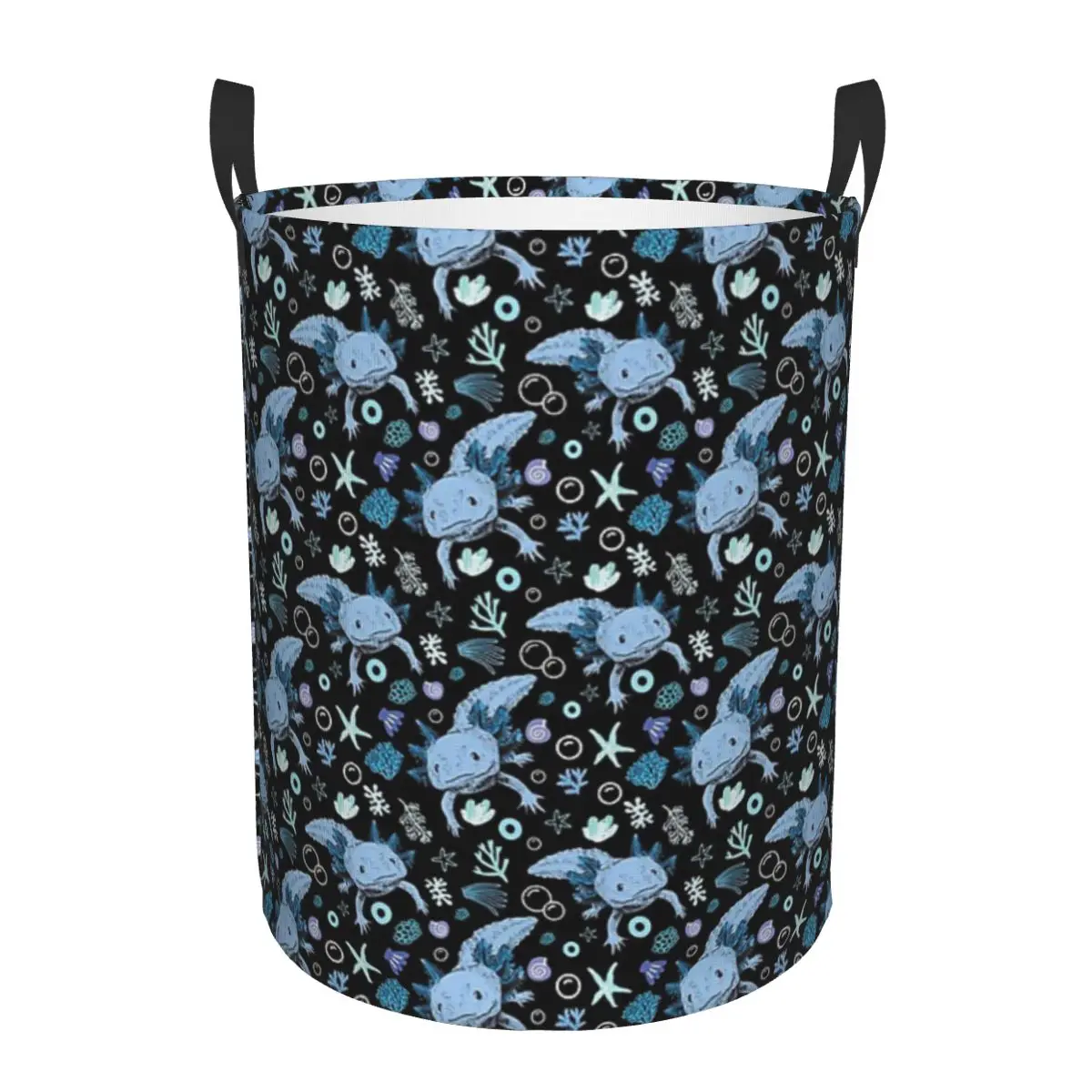 Cestas de lavandería plegables con diseño de Coral Axolotl azul, ropa sucia, juguetes, cesta de almacenamiento de artículos diversos, caja grande impermeable para el hogar y niños