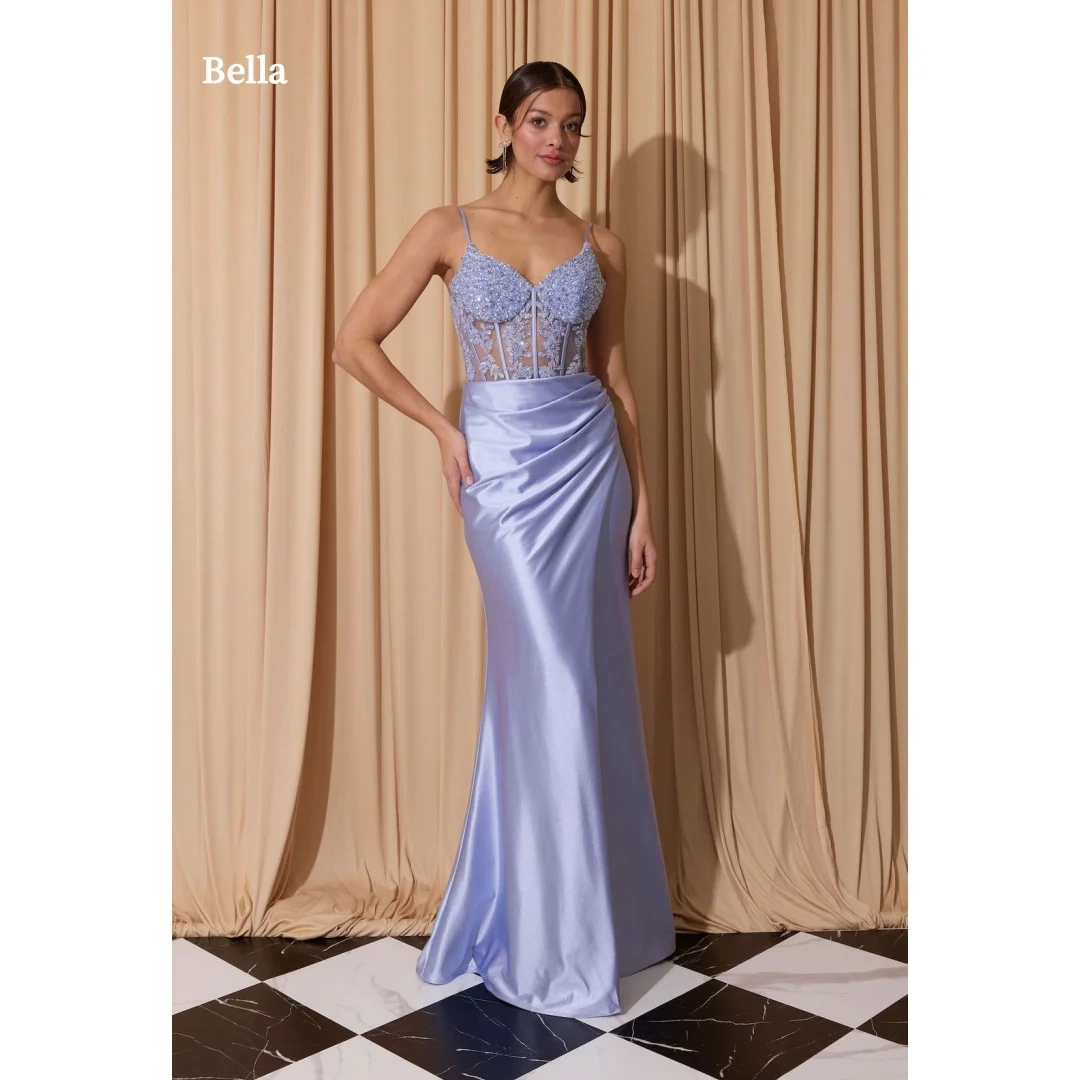 

Bella Customized Robes De Soirée A Line Prom Dress Elegant Party Dresses For Women With Sequins Lace For Wedding And Gala Events