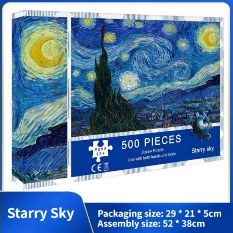 52x38CM 500PCS jigsaw puzzle Starry Sky 500 Piece Paper Puzzle Cute Healing High Difficulty Adult Puzzle Toy Birthday Gift