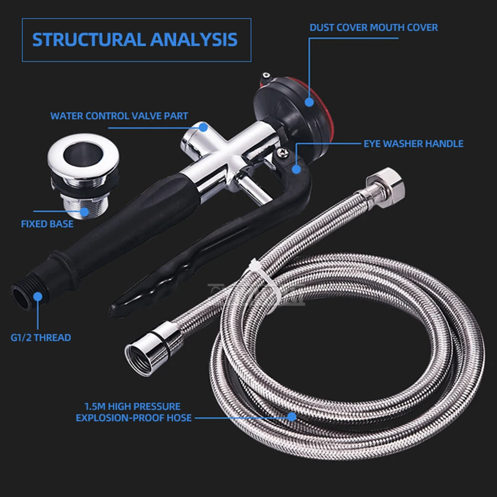 Portable Single Mouth Desktop Eye Wash Glasses - Durable Acid Resistant Dust-Proof Safety Protection Gear for Workstations