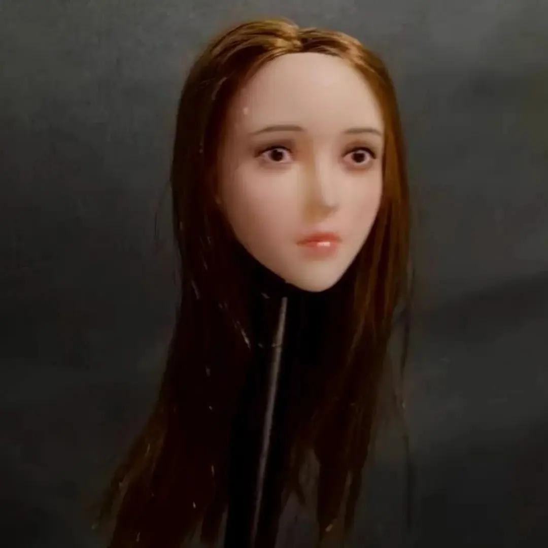 Su Tian  1/6 Asian Singer actor Head Sculpture Female Soldier Head Carving Fit 12'' Suntan/wheat Action Figure Body  Model